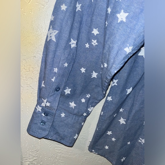 Blue Button Down Shirt with Stars - Picture 8 of 15